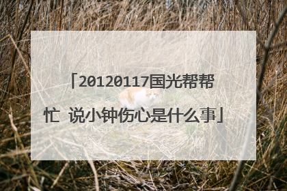 20120117国光帮帮忙 说小钟伤心是什么事