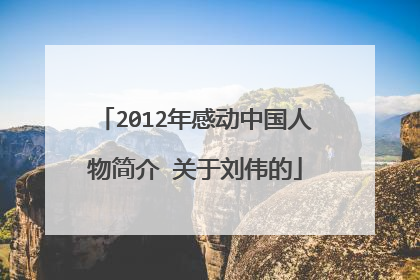 2012年感动中国人物简介 关于刘伟的