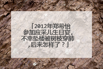 2012年郑希怡参加应采儿生日宴,不幸坠楼被树枝穿肺,后来怎样了?