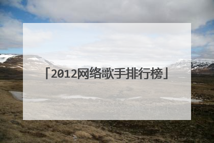 2012网络歌手排行榜