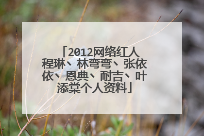 2012网络红人程琳丶林弯弯丶张依依丶恩典丶耐吉丶叶添棠个人资料