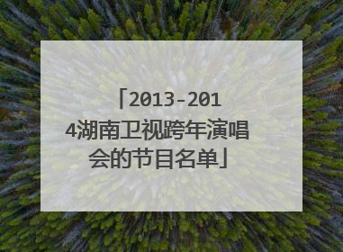 2013-2014湖南卫视跨年演唱会的节目名单