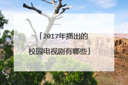 2017年播出的校园电视剧有哪些