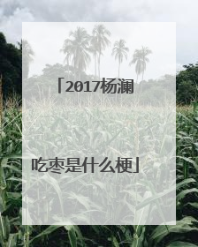 2017杨澜吃枣是什么梗