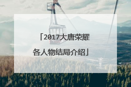 2017大唐荣耀各人物结局介绍