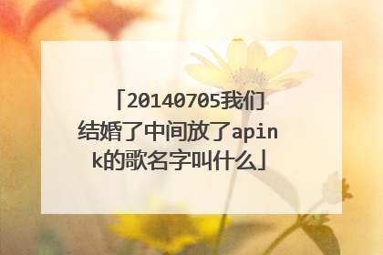 20140705我们结婚了中间放了apink的歌名字叫什么