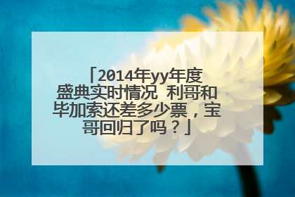 2014年yy年度盛典实时情况 利哥和毕加索还差多少票,宝哥回归了吗?