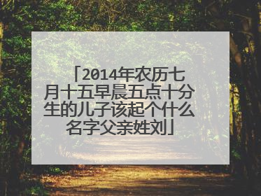 2014年农历七月十五早晨五点十分生的儿子该起个什么名字父亲姓刘