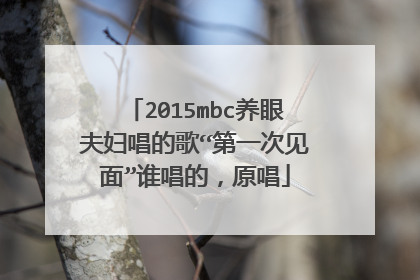 2015mbc养眼夫妇唱的歌“第一次见面”谁唱的，原唱