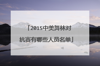 2015中美舞林对抗赛有哪些人员名单