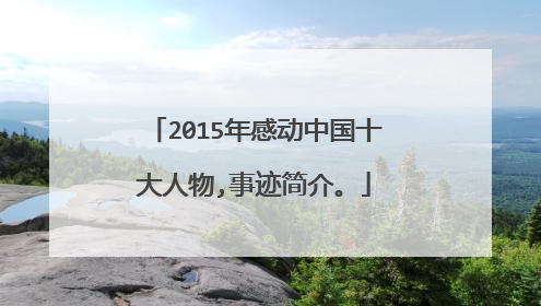 2015年感动中国十大人物,事迹简介。