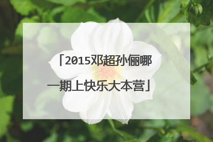 2015邓超孙俪哪一期上快乐大本营