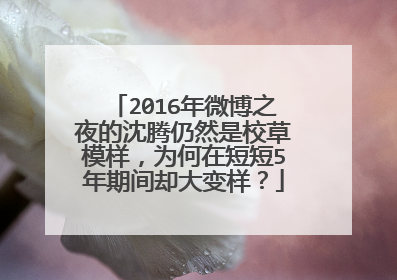 2016年微博之夜的沈腾仍然是校草模样，为何在短短5年期间却大变样？