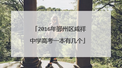 2016年鄞州区咸祥中学高考一本有几个
