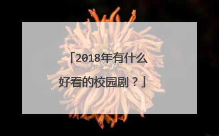 2018年有什么好看的校园剧?