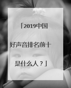 2019中国好声音排名前十是什么人?