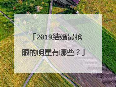 2019结婚最抢眼的明星有哪些?