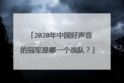 2020年中国好声音的冠军是哪一个战队？