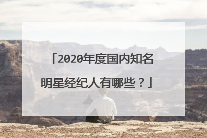 2020年度国内知名明星经纪人有哪些?