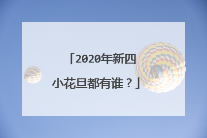2020年新四小花旦都有谁?