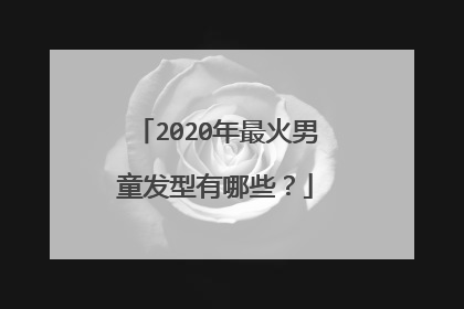 2020年最火男童发型有哪些?