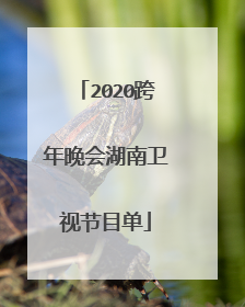 2020跨年晚会湖南卫视节目单