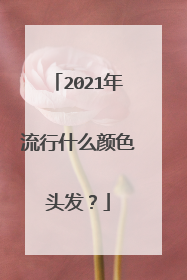 2021年流行什么颜色头发?