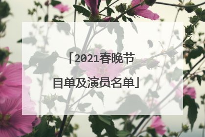 2021春晚节目单及演员名单
