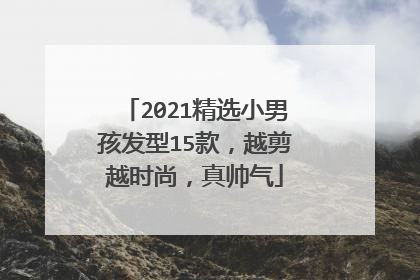 2021精选小男孩发型15款,越剪越时尚,真帅气