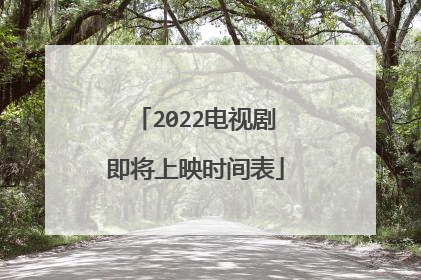 2022电视剧即将上映时间表