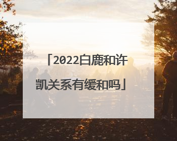 2022白鹿和许凯关系有缓和吗