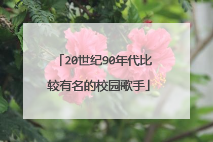 20世纪90年代比较有名的校园歌手