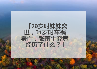 20岁时妹妹离世，31岁时车祸身亡，张雨生究竟经历了什么？