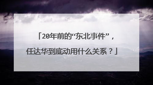 20年前的“东北事件”,任达华到底动用什么关系?