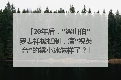 20年后,“梁山伯”罗志祥被抵制,演“祝英台”的梁小冰怎样了?
