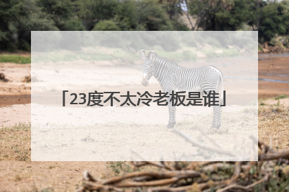 23度不太冷老板是谁