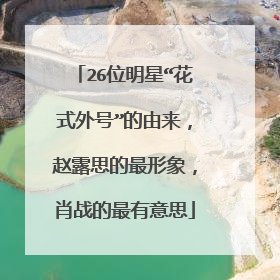 26位明星“花式外号”的由来，赵露思的最形象，肖战的最有意思