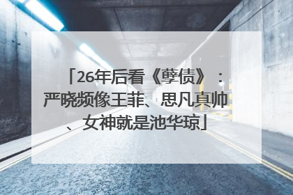 26年后看《孽债》:严晓频像王菲、思凡真帅、女神就是池华琼