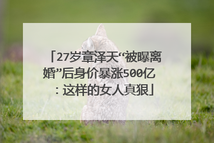 27岁章泽天“被曝离婚”后身价暴涨500亿:这样的女人真狠
