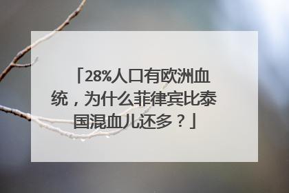 28%人口有欧洲血统，为什么菲律宾比泰国混血儿还多？