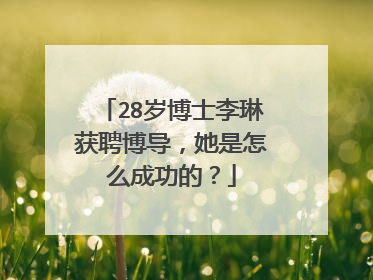 28岁博士李琳获聘博导，她是怎么成功的？