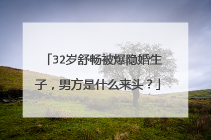 32岁舒畅被爆隐婚生子,男方是什么来头?