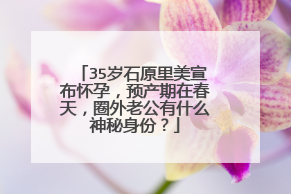 35岁石原里美宣布怀孕,预产期在春天,圈外老公有什么神秘身份?