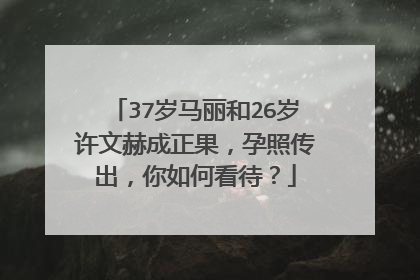 37岁马丽和26岁许文赫成正果,孕照传出,你如何看待?