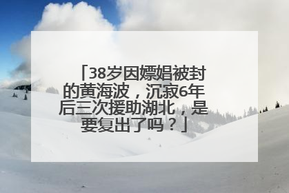 38岁因嫖娼被封的黄海波，沉寂6年后三次援助湖北，是要复出了吗？