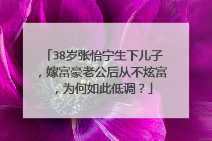 38岁张怡宁生下儿子,嫁富豪老公后从不炫富 ,为何如此低调?