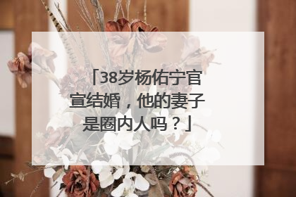 38岁杨佑宁官宣结婚,他的妻子是圈内人吗?