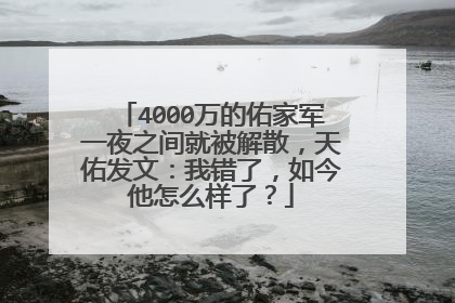4000万的佑家军一夜之间就被解散，天佑发文：我错了，如今他怎么样了？