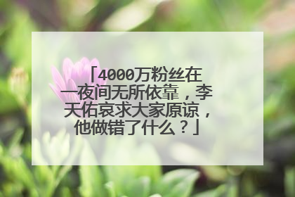 4000万粉丝在一夜间无所依靠,李天佑哀求大家原谅,他做错了什么?