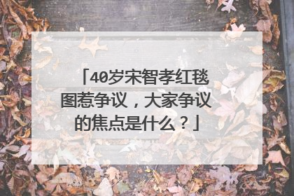 40岁宋智孝红毯图惹争议，大家争议的焦点是什么？
